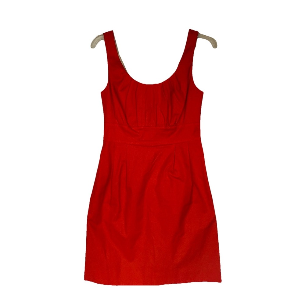 J. Crew Suiting Sheath Dress Orange Scoop Neck Lined Sleeveless Career Size 2
